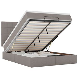 vidaXL Ottoman s&auml;ngram med madrass taupe 140x200 cm tyg