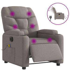 vidaXL Elektrisk massagef&aring;t&ouml;lj taupe tyg