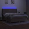 vidaXL Rams&auml;ng med madrass & LED taupe 180x200 cm tyg