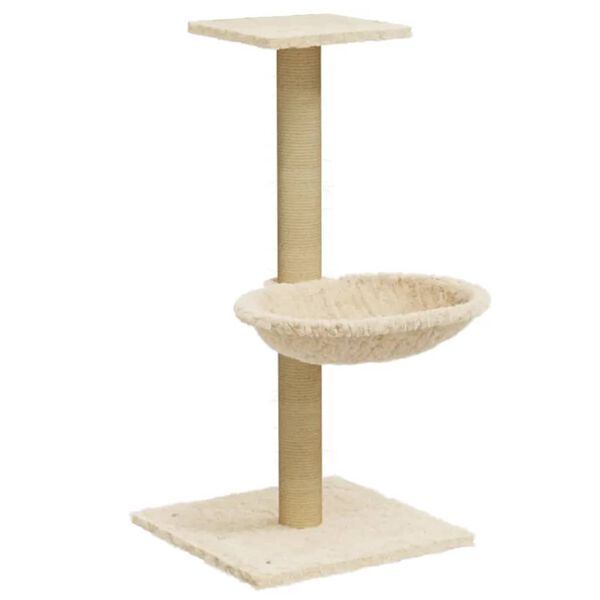 vidaXL Klösträd med klöspelare sisal gräddvit 74 cm
