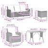 vidaXL Loungegrupp för trädgården med dynor 6 delar grå konstrotting