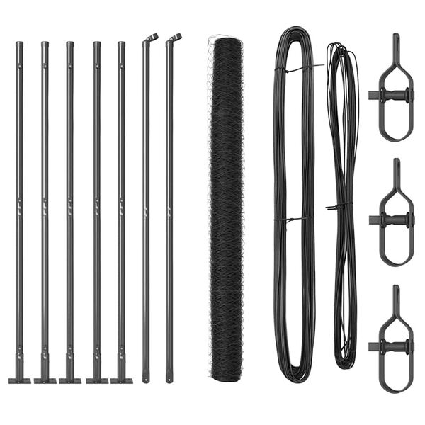 vidaXL St&auml;ngselstolpe Gr&aring; 10 x 1,6 m (36 mm n&auml;t) St&aring;l och PVC