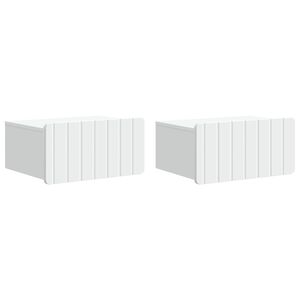 vidaXL V&auml;ggmonterat S&auml;ngbord med l&aring;da 2 pcs Vit 49 x 34,5 x 24 cm