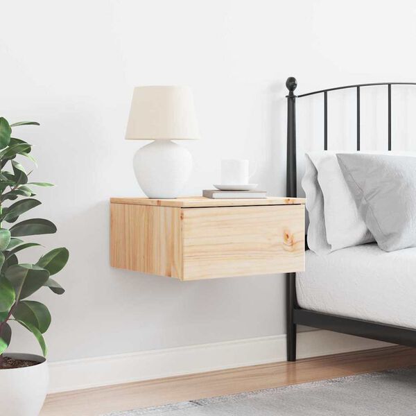 vidaXL S&auml;ngbord med l&aring;da Brun 37 x 35 x 18,5 cm Massiv furu