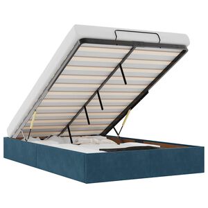 vidaXL Ottoman s&auml;ngram utan madrass m&ouml;rkbl&aring; 120x200 cm sammet