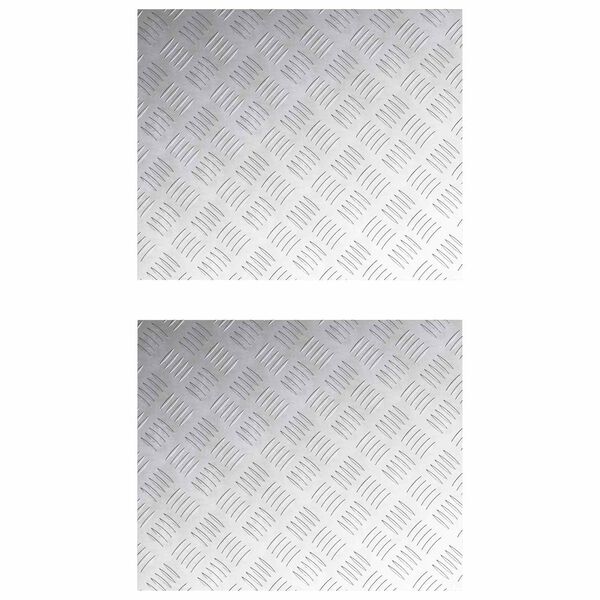 vidaXL Trappsteg Rektangul&auml;r 2 pcs Silver 60 x 50 cm Aluminium