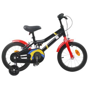 vidaXL Barncykel 12 Tum f&ouml;r 2-4 &aring;ringar Svart r&ouml;d
