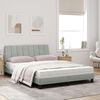 vidaXL Bed with Mattress "Hanko" Light Grey 120x200 cm Velvet