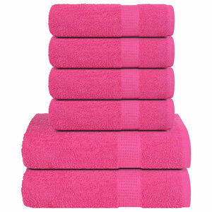 vidaXL 6-delat handduksset FROGN rosa 360 gsm