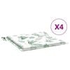 vidaXL Stolsdynor 4 st bladm&ouml;nster 40x40x3 cm tyg