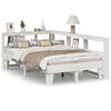 vidaXL S&auml;ng med bokhylla utan madrass vit 135x190cm massiv furu