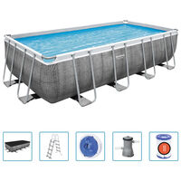 Bestway Pool Power Steel med tillbehör rektangulär 488x244x122 cm