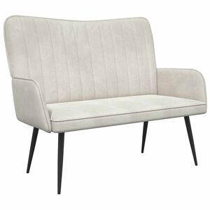 vidaXL 2-sits soffa Gr&auml;ddvit 115 x 61 x 87 cm Sammet