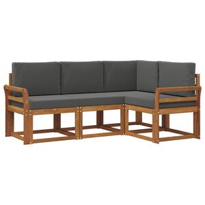 vidaXL Utomhussoffset med kudde 4 pcs Naturlig och Antracit