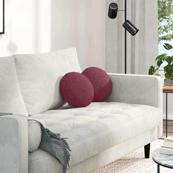 vidaXL Sittkuddar 2 pcs Vinr&ouml;d &Oslash;30 x 13 cm tyg