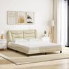 vidaXL Bed with Mattress "Hvar" Cream 160x200 cm Fabric