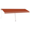 vidaXL Frist&aring;ende automatisk markis 600x350 cm orange/brun