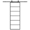 vidaXL Skjutd&ouml;rr med beslag svart 76x205 cm ESG-glas
