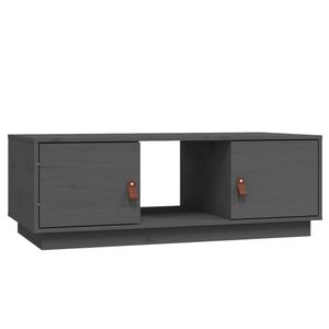 vidaXL Soffbord gr&aring; 100x50x35 cm massiv furu