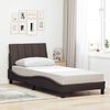 vidaXL Bed Frame without Mattress "Hanko" Dark Brown 80x200 cm Fabric