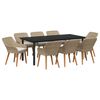 vidaXL Tr&auml;dg&aring;rdsm&ouml;belset 9 st Beige konstrotting