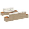 vidaXL Tr&auml;dg&aring;rdsoffset med kudde 8 pcs Beige Poly rattan