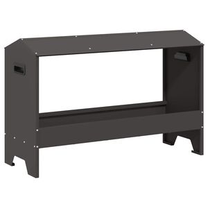 vidaXL Kycklingmatningsränna Svart 81 x 32 x 53,5 cm Kallvalsat Stål