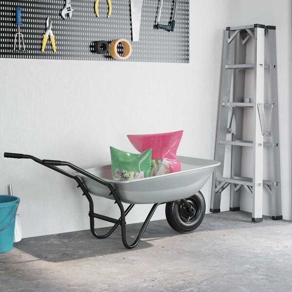 vidaXL Skottk&auml;rra Bricka Ers&auml;ttning Silver 80 x 60 x 25 cm St&aring;l