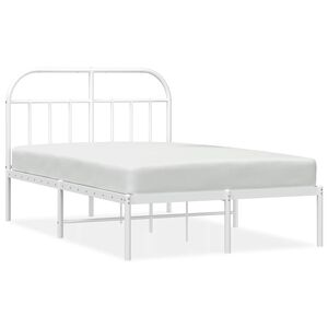 vidaXL S&auml;ngram med huvudgavel metall vit 135x190 cm