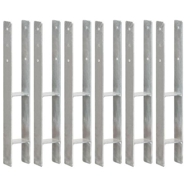 vidaXL Jordankare 6 st silver 8x6x60 cm galvaniserat st&aring;l