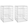 vidaXL Gabionkorgar 2 st stolpformade 40x40x60 cm j&auml;rn