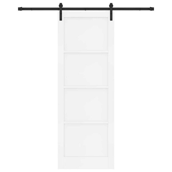 vidaXL Skjutd&ouml;rr Vit och svart 83 x 232 cm Massiv furu