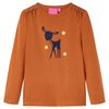 T-shirt med l&aring;nga &auml;rmar f&ouml;r barn konjaksbrun 92