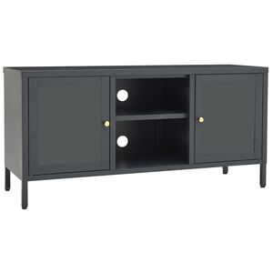 vidaXL TV-b&auml;nk antracit 105x35x52 cm st&aring;l och glas