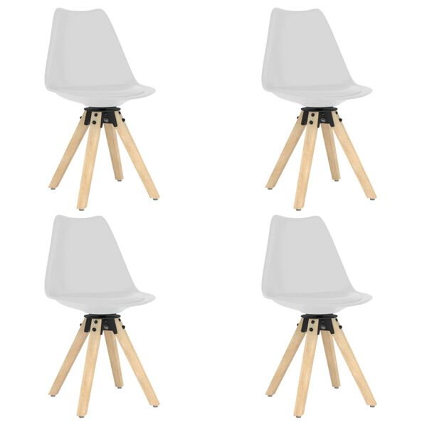 vidaXL Snurrbara matstolar 4 st vit PP