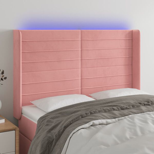 vidaXL S&auml;nggavel LED rosa 147x16x118/128 cm sammet