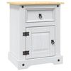 vidaXL Nattduksbord mexikansk coronastil furu vit 53x39x67 cm