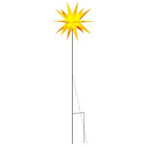vidaXL Stj&auml;rna med LED med spett vikbar gul 57 cm