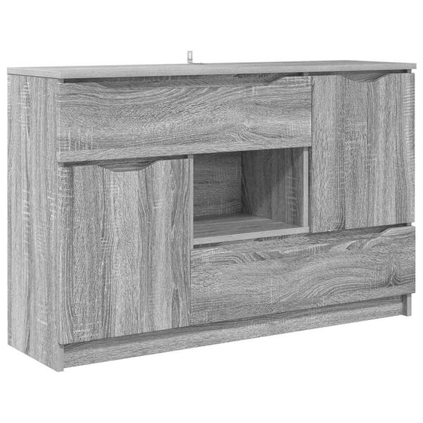vidaXL Sideboard med l&aring;da Gr&aring; Sonoma 100 x 30 x 65,6 Konstruerat tr&auml;