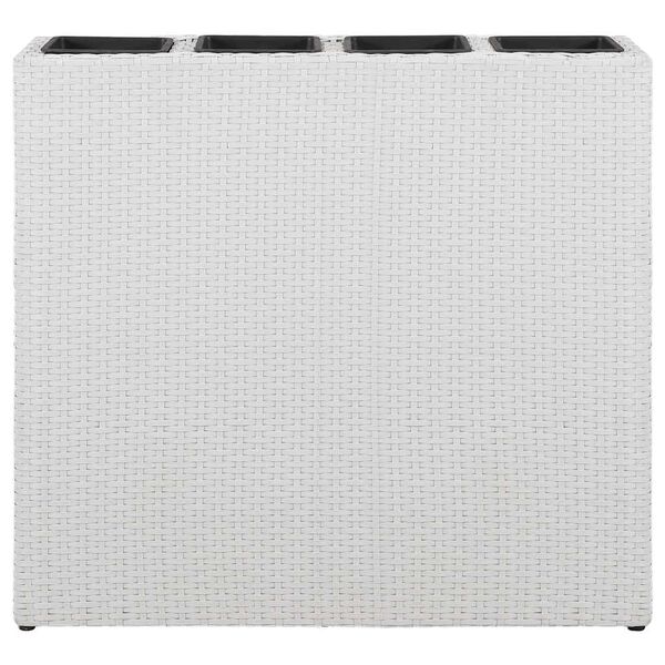 vidaXL Odlingslåda upphöjd med 4 krukor konstrotting vit