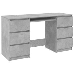 vidaXL Skrivbord betonggr&aring; 140x50x77 cm konstruerat tr&auml;