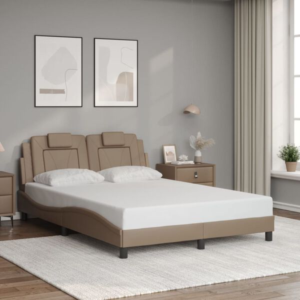 vidaXL Bed Frame "Viana" with LED without Mattress Cappuccino 120x200 cm