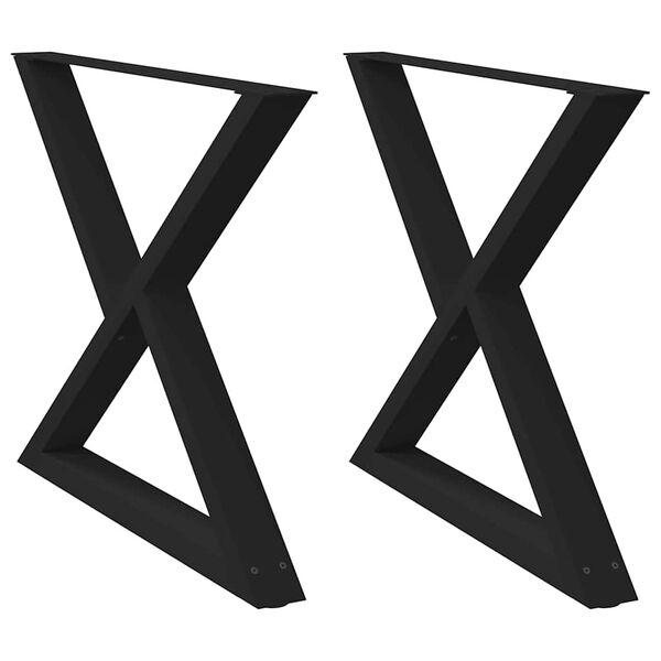 vidaXL Matbordsben 2 st svarta 90x(72-73,3) cm stål