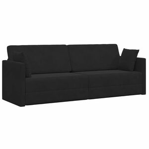 vidaXL Golvb&auml;ddsoffa Svart 213 x 70 x 77 cm Sammet