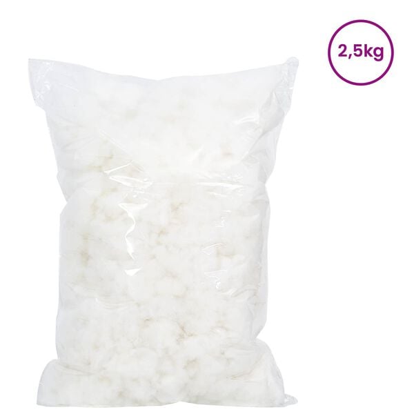 vidaXL Fiberfyllning Vit 2,5 kg Polyester