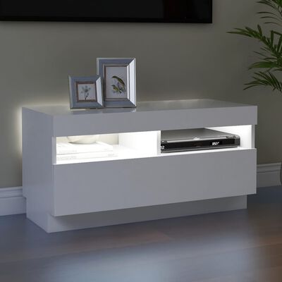 vidaXL TV-bänk med LED-belysning vit 80x35x40 cm