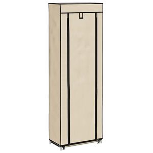 vidaXL Skof&ouml;rvaring med &ouml;verdrag gr&auml;ddvit 57x29x162 cm tyg