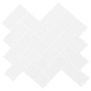vidaXL Fiskbensplatta 20 st Vit 30 x 30 cm Polyuretan och PET