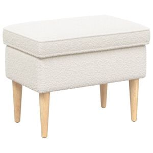 vidaXL Fotpall Gr&auml;ddvit 55 x 35 x 41 cm Boucl&eacute;