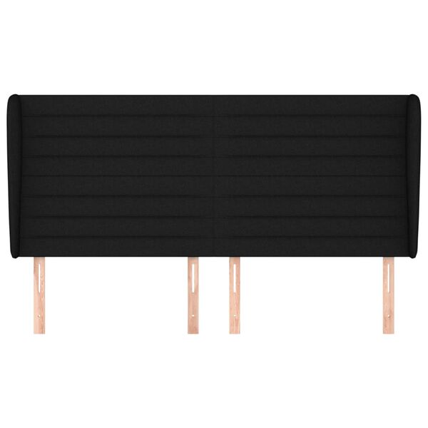 vidaXL S&auml;nggavel med kanter svart 163x23x118/128 cm tyg